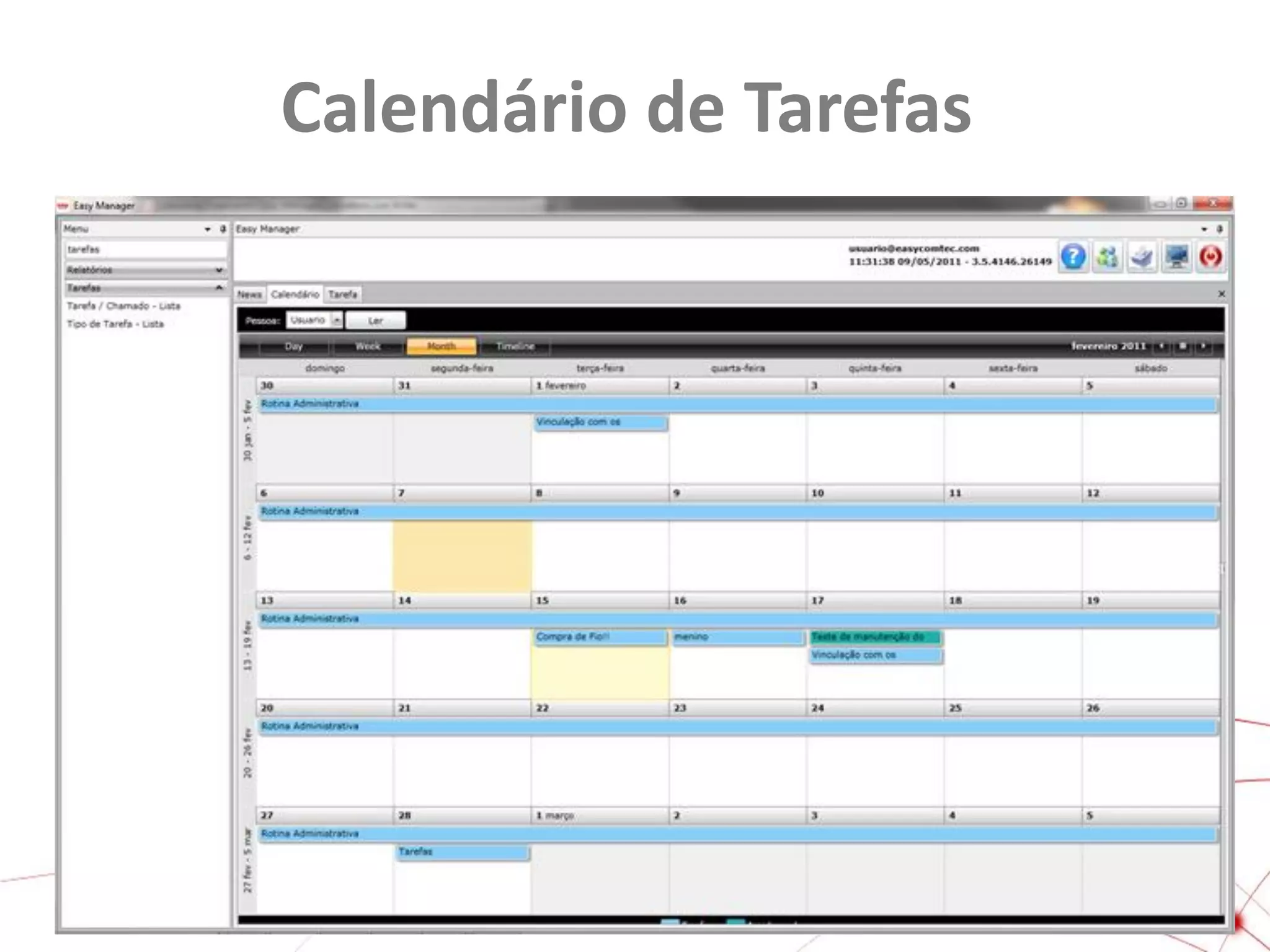 Calendário de Tarefas

 