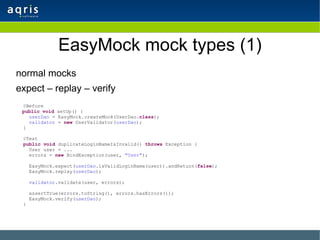 Unit testing with Easymock | PPT