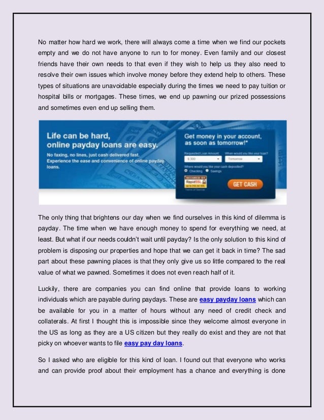 Easy online payday loan getting a payday loan easier than ever
