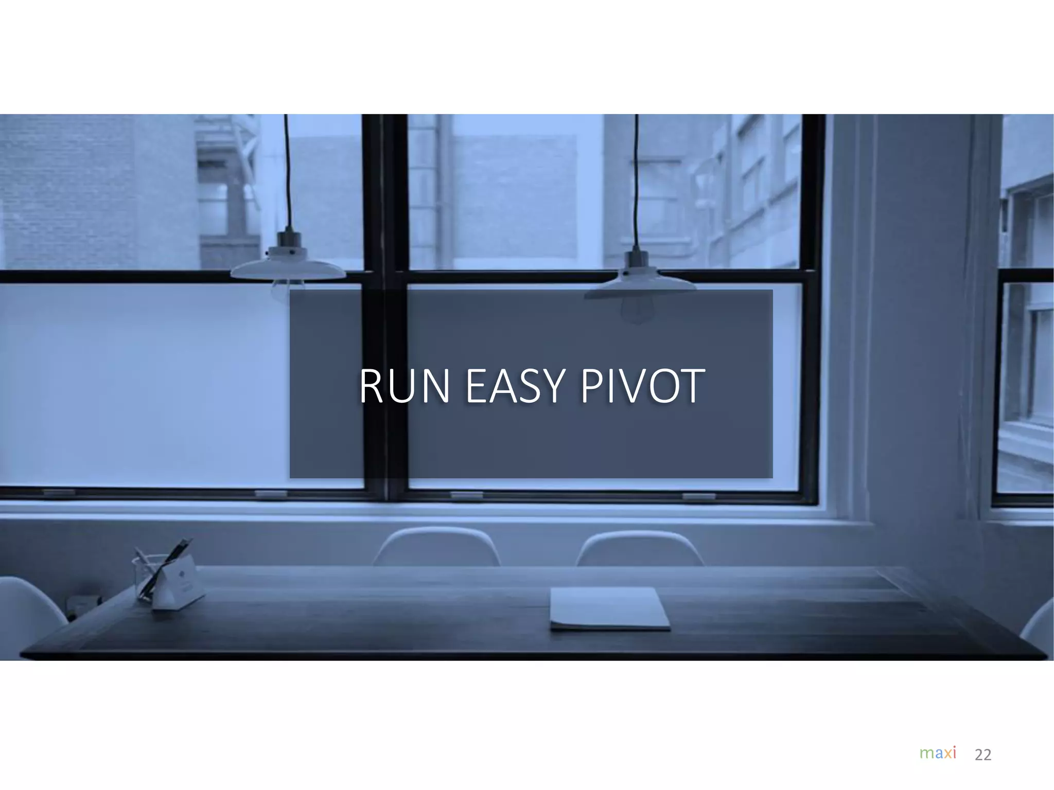 22
RUN EASY PIVOT
 