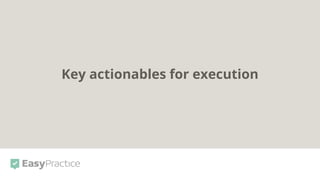 Key actionables for execution
 
