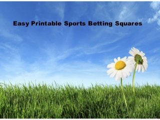 Easy Printable Sports Betting Squares
 