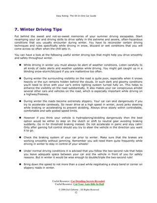 (∆ς∴ 5ΛΓΛΘϑ 7ΚΗ ∃ΟΟ,Θ2ΘΗ ∆Υ ∗ΞΛΓΗ




 3ΥΡΩΗΦΩ ΡΞΥ ∆Υ )ΥΡΠ 7ΚΗΙΩ
,Ω Λς ΩΥΞΗ ΩΚ∆Ω ΡΘΦΗ ∴ΡΞΥ ΣΥΗΦΛΡΞς Φ∆Υ Λς ΡΞΩ ΡΙ ∴ΡΞΥ Κ∆ΘΓ ΛΩ ΕΗΦΡΠΗς ΨΗΥ∴ ΓΛΙΙΛΦΞΟΩ ΩΡ ΩΥ∆ΦΝ ΓΡΖΘ
∴ΡΞΥ ΨΗΚΛΦΟΗ 3ΥΗςΗΘΩΟ∴ ΨΗΚΛΦΟΗ ΩΚΗΙΩ Κ∆ς ΕΗΦΡΠΗ ΩΚΗ Θ∆ΩΛΡΘ
ς ΘΞΠΕΗΥ ΡΘΗ ΣΥΡΣΗΥΩ∴ ΦΥΛΠΗ 0ΡΥΗ
ΩΚ∆Θ Κ∆ΟΙ ∆ ΠΛΟΟΛΡΘ ΨΗΚΛΦΟΗς ΖΛΘΓ ΞΣ ΛΘ ΩΚΗ Κ∆ΘΓς ΡΙ ΩΚΛΗΨΗς ΗΨΗΥ∴ ∴Η∆Υ 7ΚΡΞϑΚ ΩΚΗΥΗ ∆ΥΗ Ο∆Ζ
ΗΘΙΡΥΦΗΠΗΘΩ ΣΗΥςΡΘΘΗΟ ΙΡΥ ΛΘΨΗςΩΛϑ∆ΩΛΘϑ ∆ΘΓ ΩΥ∆ΦΝΛΘϑ ΓΡΖΘ ΟΡςΩ Φ∆Υς ςΡΠΗΩΛΠΗς ΩΚΗ∴ Κ∆ΨΗ ΨΗΥ∴
ΟΛΩΩΟΗ ΩΡ ϑΡ ΡΘ ΛΙ ΩΚΗ∴ ΓΡ ΘΡΩ Κ∆ΨΗ ∆Θ∴ ςΞςΣΗΦΩς ΡΥ Η∴ΗΖΛΩΘΗςς )ΡΟΟΡΖΛΘϑ ΦΗΥΩ∆ΛΘ ςΛΠΣΟΗ ϑΞΛΓΗΟΛΘΗς
ΖΛΟΟ ΣΥΗΨΗΘΩ Φ∆Υ ΩΚΗΙΩ ΠΡΥΗ ΡΙΩΗΘ ΩΚ∆Θ ΘΡΩ


ΡΠΠΡΘ 6ΗΘςΗ ∃ΣΣΥΡ∆ΦΚ
7ΚΗςΗ ∆ΥΗ ςΡΠΗ ΦΡΠΠΡΘ ∆ΘΓ ςΛΠΣΟΗ ςΞϑϑΗςΩΛΡΘς ΩΚ∆Ω ∴ΡΞ ςΚΡΞΟΓ ΙΡΟΟΡΖ ΩΡ ΣΥΡΩΗΦΩ ∴ΡΞΥ Φ∆Υ

                 ∩    ∃ΟΖ∆∴ς ΝΗΗΣ ∴ΡΞΥ Φ∆Υ ΟΡΦΝΗΓ

                 ∩    7∆ΝΗ ΡΞΩ ΩΚΗ ΝΗ∴ς ΡΙ ∴ΡΞΥ Φ∆Υ ΙΥΡΠ ΛϑΘΛΩΛΡΘ ΖΚΗΘ ΟΗ∆ΨΛΘϑ ∴ΡΞΥ ςΗ∆Ω

                 ∩    ΟΡςΗ ∆ΟΟ ΖΛΘΓΡΖς ΡΙ ∴ΡΞΥ Φ∆Υ ΖΚΗΘ ΟΗ∆ΨΛΘϑ

                 ∩    3∆ΥΝ ∴ΡΞΥ Φ∆Υ ΛΘ ΖΗΟΟΟΛΩ ∆ΥΗ∆ς

                 ∩    ∃ΨΡΛΓ Σ∆ΥΝΛΘϑ ΛΘ ςΗΦΟΞΓΗΓ ΡΥ ΛςΡΟ∆ΩΗΓ ΣΟ∆ΦΗς

                 ∩    ∋ΡΘ∂Ω ΝΗΗΣ ∆ ςΣ∆ΥΗ ςΗΩ ΡΙ ΝΗ∴ς ΛΘςΛΓΗ ΩΚΗ Φ∆Υ

                 ∩    ∋ΡΘ∂Ω ΟΗ∆ΨΗ ∴ΡΞΥ Φ∆Υ ΗΘϑΛΘΗ ΥΞΘΘΛΘϑ ΖΚΗΘ ∴ΡΞ ΨΛςΛΩ ΣΟ∆ΦΗς ΟΛΝΗ ∃70ς Ε∆ΘΝς ϑ∆ς
                      ςΩ∆ΩΛΡΘς ΡΥ ςΠ∆ΟΟ ςΩΡΥΗς

                 ∩    :ΚΗΘ ∴ΡΞ ∆ΥΗ Σ∆ΥΝΛΘϑ ∴ΡΞΥ Φ∆Υ ∆ΟΖ∆∴ς ΞςΗ ΗΠΗΥϑΗΘΦ∴ ΕΥ∆ΝΗς

                 ∩    ,Ι ∴ΡΞΥ Φ∆Υ ΖΛΟΟ ΥΗΠ∆ΛΘ ΞΘ∆ΩΩΗΘΓΗΓ ΙΡΥ ∆ ΟΡΘϑ ΩΛΠΗ ΥΗΠΡΨΗ ΩΚΗ ΛϑΘΛΩΛΡΘ ΙΞςΗ ΦΡΛΟ
                      ΖΛΥΗ ∆ΘΓ ΓΛςΩΥΛΕΞΩΡΥ ΥΡΩΡΥ


∃ΞΓΛΕΟΗ ΡΥ ΨΛςΛΕΟΗ ΓΗΨΛΦΗ
7ΚΗΥΗ ∆ΥΗ ςΡΠΗ ΦΡΠΠΡΘ ∆ΘΩΛΩΚΗΙΩ ΓΗΨΛΦΗς ∆Ψ∆ΛΟ∆ΕΟΗ ΩΡ ∆ΩΩ∆ΦΚ ΡΘ ∴ΡΞΥ ΨΗΚΛΦΟΗ

             ∩       ∃ΞΓΛΕΟΗ ∆Ο∆ΥΠ ς∴ςΩΗΠ

             ∩       6ΩΗΗΥΛΘϑ ΖΚΗΗΟ ΟΡΦΝς

             ∩       7ΛΥΗ ΟΡΦΝς

             ∩       6ΩΗΗΥΛΘϑ ΦΡΟΞΠΘ ΦΡΟΟ∆Υ

             ∩       7ΚΗΙΩ ΓΗΩΗΥΥΗΘΩ ΓΗΦ∆Ος




                                  Useful Resource: Car Detailing Secrets Revealed
                                    Useful Resource: Cut Your Auto Bills In Half

                                       © 2006 Joel Osborne - All Rights Reserved
                                                       10
 