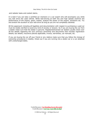 (∆ς∴ 5ΛΓΛΘϑ 7ΚΗ ∃ΟΟ,Θ2ΘΗ ∆Υ ∗ΞΛΓΗ




 6ΚΡΣΣΛΘϑ )ΡΥ ∃ ∆Υ∀ 7ΛΣς 7Ρ ∗ΗΩ 6Ω∆ΥΩΗΓ
,Ω Ω∆ΝΗς ΤΞΛΩΗ ∆ ΕΛΩ ΡΙ ΗΙΙΡΥΩ ΩΡ ςΚΡΣ ΙΡΥ ΩΚ∆Ω ΛΓΗ∆Ο Φ∆Υ ΩΚ∆Ω ∴ΡΞ ΥΗ∆ΟΟ∴ Ζ∆ΘΩ ΩΡ ΣΡςςΗςς ΡΞ∂ΨΗ ϑΡΩ
ΩΡ ΓΡ ∆ ΕΛΩ ΡΙ ΚΡΠΗΖΡΥΝ ΣΥΛΡΥ ΩΡ ∴ΡΞΥ Φ∆ΥςΚΡΣΣΛΘϑ ςΣΥΗΗ ςΡ ΩΚ∆Ω ΕΞ∴ΛΘϑ ∆ ΘΗΖ Φ∆Υ Φ∆Θ ΕΗ ΠΡΥΗ
ς∆ΩΛςΙ∴ΛΘϑ ∆ΘΓ ∆ Κ∆ςςΟΗΙΥΗΗ Η[ΣΗΥΛΗΘΦΗ

7ΚΗ ΙΡΟΟΡΖΛΘϑ ΩΛΣς Φ∆Θ ΚΗΟΣ ∴ΡΞ ΕΞ∴ ΩΚΗ ΥΛϑΚΩ Φ∆Υ ΡΙ ∴ΡΞΥ ΦΚΡΛΦΗ

∩   :ΚΗΘ ∴ΡΞ ΩΚΛΘΝ ∴ΡΞ Ζ∆ΘΩ ΩΡ ϑΡ ςΚΡΣΣΛΘϑ ΙΡΥ ∆ Φ∆Υ ΩΚΗΘ ∴ΡΞ ΠΞςΩ ΙΛΥςΩ ΖΡΥΝ ΡΞΩ ∴ΡΞΥ ΕΞΓϑΗΩ
    ∋ΗΣΗΘΓΛΘϑ ΡΘ ΩΚΗ ΠΡΓΗΟ ΡΙ ΩΚΗ Φ∆Υ ∴ΡΞ ΠΞςΩ ∆ΥΥ∆ΘϑΗ ΙΡΥ ΣΥΡΣΗΥ ΙΛΘ∆ΘΦΗς ∆ΘΓ ΙΞΘΓς 7ΚΗΥΗ ∆ΥΗ
    ΛΘΘΞΠΗΥ∆ΕΟΗ Ψ∆ΥΛΗΩ∴ ΡΙ Φ∆Υ ΠΡΓΗΟς ΩΚ∆Ω ∴ΡΞ Φ∆Θ ςΗΟΗΦΩ ΙΥΡΠ ∆ΦΦΡΥΓΛΘϑ ΩΡ ∴ΡΞΥ Ω∆ςΩΗ ∆ΘΓ
    ΕΞΓϑΗΩ

∩   7Ρ Ω∆ΝΗ Φ∆ΥΗ ΡΙ ∴ΡΞΥ ΠΡΘΗΩ∆Υ∴ ΚΛΩΦΚΗς ΖΚΛΟΗ ΕΞ∴ΛΘϑ ∆ Φ∆Υ ΩΚΗΥΗ ∆ΥΗ ΘΞΠΗΥΡΞς Ε∆ΘΝς ∆ΘΓ
    ΙΛΘ∆ΘΦΛ∆Ο ΛΘςΩΛΩΞΩΛΡΘς ΡΙΙΗΥΛΘϑ Φ∆Υ ΟΡ∆Θς ∆Ω ∆ΩΩΥ∆ΦΩΛΨΗ ΛΘΩΗΥΗςΩ Υ∆ΩΗς

∩   ∃ΟςΡ Π∆ΝΗ ΣΥΛΡΥ ∆ΥΥ∆ΘϑΗΠΗΘΩς ΩΡ ϑΗΩ ∴ΡΞΥ Φ∆Υ ΛΘςΞΥΗΓ ΡΠΣ∆ΥΗ ΛΘςΞΥ∆ΘΦΗ Υ∆ΩΗςΦΡΨΗΥ∆ϑΗ ∆ΘΓ
    ∆Ψ∆ΛΟ ΓΛςΦΡΞΘΩς ∆ΘΓ ΦΡΠΣΗΩΛΩΛΨΗ ΡΙΙΗΥς ΡΘ ΓΗΓΞΦΩΛΕΟΗς

∩   0∆ΝΗ ςΞΥΗ ΩΚ∆Ω ∴ΡΞ Κ∆ΨΗ ∆ ΣΥΡΣΗΥ ΓΥΛΨΛΘϑ ΟΛΦΗΘςΗ ,Ι ΩΚΗ ΦΞΥΥΗΘΩ ΟΛΦΗΘςΗ Λς Ζ∆ΛΩΛΘϑ ΙΡΥ ΥΗΘΗΖ∆Ο
    ϑΗΩ ΩΚ∆Ω ΥΗΘΗΖΗΓ ΥΛϑΚΩ ∆Ζ∆∴ 6ΚΡΣΣΛΘϑ ΙΡΥ ∆ Φ∆Υ ΖΡΞΟΓ ΕΗ ∆ΕςΡΟΞΩΗΟ∴ ΙΞΩΛΟΗ ΖΛΩΚΡΞΩ ∆ ΦΗΥΩΛΙΛΗΓ
    ΓΥΛΨΛΘϑ ΟΛΦΗΘςΗ :ΗΟΟ ΛΙ ∴ΡΞ Φ∆Θ ϑΗΩ ΚΡΟΓ ΡΙ ∆Θ ,∃∋ ΛΘΩΗΥΘ∆ΩΛΡΘ∆Ο ΓΥΛΨΗΥ ΟΛΦΗΘςΗ ΩΚΗΘ ∴ΡΞ Φ∆Θ
    ΓΥΛΨΗ ∴ΡΞΥ ΕΥ∆ΘΓ ΘΗΖ ΕΗ∆ΞΩ∴ ΛΘ ∆Θ∴ Σ∆ΥΩ ΡΙ ΩΚΗ ϑΟΡΕΗ

∩   :ΚΗΘ ∴ΡΞ ςΗΩ ∴ΡΞΥ ΠΛΘΓ ΡΘ ΕΞ∴ΛΘϑ ∆ Σ∆ΥΩΛΦΞΟ∆Υ Φ∆Υ ΛΩ∂ς ΕΗΩΩΗΥ ΩΚ∆Ω ∴ΡΞ ϑ∆ΛΘ ∆ ΓΗΩ∆ΛΟΗΓ
    ΝΘΡΖΟΗΓϑΗ ∆ΕΡΞΩ Η∆ΦΚ ∆ΘΓ ΗΨΗΥ∴ ∆ςΣΗΦΩ ΡΙ ΩΚ∆Ω ΠΡΓΗΟ ΡΘ ∴ΡΞΥ ΡΖΘ ΡΞ ΠΞςΩ ΘΡΩ ΟΗΩ ∴ΡΞΥςΗΟΙ
    ΕΗ ΥΞΟΗΓ Ε∴ ΩΚΗ ςΗΠΛΩΥΞΗΙ∆ΟςΗ ΛΘΙΡΥΠ∆ΩΛΡΘ ΡΙΙΗΥΗΓ Ε∴ ΓΗςΣΗΥ∆ΩΗ Φ∆Υ ΓΗ∆ΟΗΥς ΡΥ ς∆ΟΗςΣΗΥςΡΘς

∩   7ΚΗΥΗ ∆ΥΗ ςΗΨΗΥ∆Ο ΚΛϑΚΟ∴ ∆ΦΦΟ∆ΛΠΗΓ Φ∆Υ Π∆ϑ∆]ΛΘΗς ∆ΘΓ ΜΡΞΥΘ∆Ος ΙΗ∆ΩΞΥΛΘϑ Ψ∆ΥΛΗΓ ΛΘΙΡΥΠ∆ΩΛΡΘ
    ∆ΕΡΞΩ ΓΛΙΙΗΥΗΘΩ Ω∴ΣΗς ΡΙ Φ∆Υς ΡΞ ΖΛΟΟ ςΞΥΗΟ∴ ΙΛΘΓ ΥΗΟ∆ΩΗΓ ΛΘΙΡΥΠ∆ΩΛΡΘ ∆ΕΡΞΩ ΩΚΗ Φ∆Υ ∴ΡΞ Ζ∆ΘΩ ΩΡ
    ΕΞ∴ 7ΚΗ ,ΘΩΗΥΘΗΩ Κ∆ς Π∆ΓΗ ∴ΡΞΥ Φ∆ΥςΚΡΣΣΛΘϑ Ω∆ςΝ ∆ ΟΡΩ Η∆ςΛΗΥ +ΡΖ ∆ΕΡΞΩ ΦΟΛΦΝΛΘϑ ΡΘ ΩΚΗ
    ΘΞΠΗΥΡΞς Φ∆ΥΥΗΟ∆ΩΗΓ ΖΗΕςΛΩΗς∀

∩   ΡΞ ΠΞςΩ ΟΛςΩ ΡΞΩ ΩΚΗ Η[∆ΦΩ ΙΗ∆ΩΞΥΗς ∆ΘΓ ∆ΩΩΥΛΕΞΩΗς ΩΚ∆Ω ∴ΡΞ ∆ΥΗ ΟΡΡΝΛΘϑ ΙΡΥ ΛΘ ∴ΡΞΥ Φ∆Υ ςΞΦΚ ∆ς
    ΙΞΗΟΗΙΙΛΦΛΗΘΦ∴ ΟΡΡΝς ΞΩΛΟΛΩ∴ΙΞΘΦΩΛΡΘ∆ΟΛΩ∴ ∆ΘΓ ΡΩΚΗΥ ςΞΦΚ ∆ςΣΗΦΩς ΕΗΙΡΥΗ ΗΠΕ∆ΥΝΛΘϑ ΡΘ ΩΚΗ
    ςΚΡΣΣΛΘϑ

∩   ∋ΗΦΛΓΗ ΖΚΗΩΚΗΥ ∴ΡΞ Ζ∆ΘΩ ΩΡ ϑΡ ΛΘ ΙΡΥ ∆ ΕΥ∆ΘΓ ΘΗΖ Φ∆Υ ΡΥ ∆ ΞςΗΓ Φ∆Υ Ω∆ΝΛΘϑ ΛΘΩΡ ΦΡΘςΛΓΗΥ∆ΩΛΡΘ
    ΕΡΩΚ ΩΚΗΛΥ ∆ΓΨ∆ΘΩ∆ϑΗς ∆ΘΓ ΓΛς∆ΓΨ∆ΘΩ∆ϑΗς

∩   ∗Ρ ΛΘ ΙΡΥ ∆ ΩΗςΩ ΓΥΛΨΗ ΡΞ Φ∆Θ ΩΗςΩ ΓΥΛΨΗ ςΗΨΗΥ∆Ο Φ∆Υς ∆Ω ∆ ΩΛΠΗ ΩΚΗΥΗΕ∴ ∴ΡΞ Φ∆Θ ΦΡΠΣ∆ΥΗ ΩΚΗΛΥ
    ΣΗΥΙΡΥΠ∆ΘΦΗ ∆ΘΓ ΗΙΙΛΦΛΗΘΦ∴ ΡΠΣ∆ΥΛςΡΘ ΡΙ ΣΥΛΦΗς Λς ∆ΟςΡ ΗςςΗΘΩΛ∆Ο ∆ς ∴ΡΞ ΖΛΟΟ ∆ΟΖ∆∴ς Ζ∆ΘΩ ΩΡ
    ΕΞ∴ ΩΚΗ ΥΛϑΚΩ Φ∆Υ ∆Ω ΩΚΗ Ι∆ΛΥΗςΩ ΣΥΛΦΗ ΡΞ ∆ΟςΡ ΘΗΗΓ ΩΡ ΟΡΡΝ ΙΡΥ ϑΗΘΞΛΘΗ ∆ΘΓ ΦΗΥΩΛΙΛΗΓ Φ∆Υ



                              Useful Resource: Car Detailing Secrets Revealed
                                Useful Resource: Cut Your Auto Bills In Half

                                   © 2006 Joel Osborne - All Rights Reserved
                                                   16
 