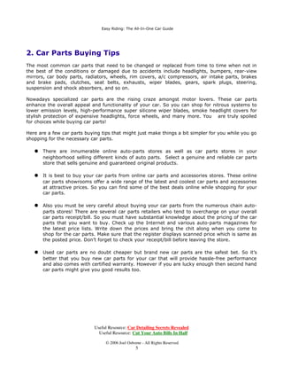 (∆ς∴ 5ΛΓΛΘϑ 7ΚΗ ∃ΟΟ,Θ2ΘΗ ∆Υ ∗ΞΛΓΗ




 ∆Υ 3∆ΥΩς %Ξ∴ΛΘϑ 7ΛΣς
7ΚΗ ΠΡςΩ ΦΡΠΠΡΘ Φ∆Υ Σ∆ΥΩς ΩΚ∆Ω ΘΗΗΓ ΩΡ ΕΗ ΦΚ∆ΘϑΗΓ ΡΥ ΥΗΣΟ∆ΦΗΓ ΙΥΡΠ ΩΛΠΗ ΩΡ ΩΛΠΗ ΖΚΗΘ ΘΡΩ ΛΘ
ΩΚΗ ΕΗςΩ ΡΙ ΩΚΗ ΦΡΘΓΛΩΛΡΘς ΡΥ Γ∆Π∆ϑΗΓ ΓΞΗ ΩΡ ∆ΦΦΛΓΗΘΩς ΛΘΦΟΞΓΗ ΚΗ∆ΓΟΛϑΚΩς ΕΞΠΣΗΥς ΥΗ∆ΥΨΛΗΖ
ΠΛΥΥΡΥς Φ∆Υ ΕΡΓ∴ Σ∆ΥΩς Υ∆ΓΛ∆ΩΡΥς ΖΚΗΗΟς ΥΛΠ ΦΡΨΗΥς ∆Φ ΦΡΠΣΥΗςςΡΥς ∆ΛΥ ΛΘΩ∆ΝΗ Σ∆ΥΩς ΕΥ∆ΝΗς
∆ΘΓ ΕΥ∆ΝΗ Σ∆Γς ΦΟΞΩΦΚΗς ςΗ∆Ω ΕΗΟΩς Η[Κ∆ΞςΩς ΖΛΣΗΥ ΕΟ∆ΓΗς ϑΗ∆Υς ςΣ∆ΥΝ ΣΟΞϑς ςΩΗΗΥΛΘϑ
ςΞςΣΗΘςΛΡΘ ∆ΘΓ ςΚΡΦΝ ∆ΕςΡΥΕΗΥς ∆ΘΓ ςΡ ΡΘ

1ΡΖ∆Γ∆∴ς ςΣΗΦΛ∆ΟΛ]ΗΓ Φ∆Υ Σ∆ΥΩς ∆ΥΗ ΩΚΗ ΥΛςΛΘϑ ΦΥ∆]Η ∆ΠΡΘϑςΩ ΠΡΩΡΥ ΟΡΨΗΥς 7ΚΗςΗ Φ∆Υ Σ∆ΥΩς
ΗΘΚ∆ΘΦΗ ΩΚΗ ΡΨΗΥ∆ΟΟ ∆ΣΣΗ∆Ο ∆ΘΓ ΙΞΘΦΩΛΡΘ∆ΟΛΩ∴ ΡΙ ∴ΡΞΥ Φ∆Υ 6Ρ ∴ΡΞ Φ∆Θ ςΚΡΣ ΙΡΥ ΘΛΩΥΡΞς ς∴ςΩΗΠς ΩΡ
ΟΡΖΗΥ ΗΠΛςςΛΡΘ ΟΗΨΗΟς ΚΛϑΚΣΗΥΙΡΥΠ∆ΘΦΗ ςΞΣΗΥ ςΛΟΛΦΡΘΗ ΖΛΣΗΥ ΕΟ∆ΓΗς ςΠΡΝΗ ΚΗ∆ΓΟΛϑΚΩ ΦΡΨΗΥς ΙΡΥ
ςΩ∴ΟΛςΚ ΣΥΡΩΗΦΩΛΡΘ ΡΙ Η[ΣΗΘςΛΨΗ ΚΗ∆ΓΟΛϑΚΩς ΙΡΥΦΗ ΖΚΗΗΟς ∆ΘΓ Π∆Θ∴ ΠΡΥΗ ΡΞ ∆ΥΗ ΩΥΞΟ∴ ςΣΡΛΟΗΓ
ΙΡΥ ΦΚΡΛΦΗς ΖΚΛΟΗ ΕΞ∴ΛΘϑ Φ∆Υ Σ∆ΥΩς

+ΗΥΗ ∆ΥΗ ∆ ΙΗΖ Φ∆Υ Σ∆ΥΩς ΕΞ∴ΛΘϑ ΩΛΣς ΩΚ∆Ω ΠΛϑΚΩ ΜΞςΩ Π∆ΝΗ ΩΚΛΘϑς ∆ ΕΛΩ ςΛΠΣΟΗΥ ΙΡΥ ∴ΡΞ ΖΚΛΟΗ ∴ΡΞ ϑΡ
ςΚΡΣΣΛΘϑ ΙΡΥ ΩΚΗ ΘΗΦΗςς∆Υ∴ Φ∆Υ Σ∆ΥΩς

   ∩   7ΚΗΥΗ ∆ΥΗ ΛΘΘΞΠΗΥ∆ΕΟΗ ΡΘΟΛΘΗ ∆ΞΩΡΣ∆ΥΩς ςΩΡΥΗς ∆ς ΖΗΟΟ ∆ς Φ∆Υ Σ∆ΥΩς ςΩΡΥΗς ΛΘ ∴ΡΞΥ
       ΘΗΛϑΚΕΡΥΚΡΡΓ ςΗΟΟΛΘϑ ΓΛΙΙΗΥΗΘΩ ΝΛΘΓς ΡΙ ∆ΞΩΡ Σ∆ΥΩς 6ΗΟΗΦΩ ∆ ϑΗΘΞΛΘΗ ∆ΘΓ ΥΗΟΛ∆ΕΟΗ Φ∆Υ Σ∆ΥΩς
       ςΩΡΥΗ ΩΚ∆Ω ςΗΟΟς ϑΗΘΞΛΘΗ ∆ΘΓ ϑΞ∆Υ∆ΘΩΗΗΓ ΡΥΛϑΛΘ∆Ο ΣΥΡΓΞΦΩς

   ∩   ,Ω Λς ΕΗςΩ ΩΡ ΕΞ∴ ∴ΡΞΥ Φ∆Υ Σ∆ΥΩς ΙΥΡΠ ΡΘΟΛΘΗ Φ∆Υ Σ∆ΥΩς ∆ΘΓ ∆ΦΦΗςςΡΥΛΗς ςΩΡΥΗς 7ΚΗςΗ ΡΘΟΛΘΗ
       Φ∆Υ Σ∆ΥΩς ςΚΡΖΥΡΡΠς ΡΙΙΗΥ ∆ ΖΛΓΗ Υ∆ΘϑΗ ΡΙ ΩΚΗ Ο∆ΩΗςΩ ∆ΘΓ ΦΡΡΟΗςΩ Φ∆Υ Σ∆ΥΩς ∆ΘΓ ∆ΦΦΗςςΡΥΛΗς
       ∆Ω ∆ΩΩΥ∆ΦΩΛΨΗ ΣΥΛΦΗς 6Ρ ∴ΡΞ Φ∆Θ ΙΛΘΓ ςΡΠΗ ΡΙ ΩΚΗ ΕΗςΩ ΓΗ∆Ος ΡΘΟΛΘΗ ΖΚΛΟΗ ςΚΡΣΣΛΘϑ ΙΡΥ ∴ΡΞΥ
       Φ∆Υ Σ∆ΥΩς

   ∩   ∃ΟςΡ ∴ΡΞ ΠΞςΩ ΕΗ ΨΗΥ∴ Φ∆ΥΗΙΞΟ ∆ΕΡΞΩ ΕΞ∴ΛΘϑ ∴ΡΞΥ Φ∆Υ Σ∆ΥΩς ΙΥΡΠ ΩΚΗ ΘΞΠΗΥΡΞς ΦΚ∆ΛΘ ∆ΞΩΡ
       Σ∆ΥΩς ςΩΡΥΗς 7ΚΗΥΗ ∆ΥΗ ςΗΨΗΥ∆Ο Φ∆Υ Σ∆ΥΩς ΥΗΩ∆ΛΟΗΥς ΖΚΡ ΩΗΘΓ ΩΡ ΡΨΗΥΦΚ∆ΥϑΗ ΡΘ ∴ΡΞΥ ΡΨΗΥ∆ΟΟ
       Φ∆Υ Σ∆ΥΩς ΥΗΦΗΛΣΩΕΛΟΟ 6Ρ ∴ΡΞ ΠΞςΩ Κ∆ΨΗ ςΞΕςΩ∆ΘΩΛ∆Ο ΝΘΡΖΟΗΓϑΗ ∆ΕΡΞΩ ΩΚΗ ΣΥΛΦΛΘϑ ΡΙ ΩΚΗ Φ∆Υ
       Σ∆ΥΩς ΩΚ∆Ω ∴ΡΞ Ζ∆ΘΩ ΩΡ ΕΞ∴ ΚΗΦΝ ΞΣ ΩΚΗ ,ΘΩΗΥΘΗΩ ∆ΘΓ Ψ∆ΥΛΡΞς ∆ΞΩΡΣ∆ΥΩς Π∆ϑ∆]ΛΘΗς ΙΡΥ
       ΩΚΗ Ο∆ΩΗςΩ ΣΥΛΦΗ ΟΛςΩς :ΥΛΩΗ ΓΡΖΘ ΩΚΗ ΣΥΛΦΗς ∆ΘΓ ΕΥΛΘϑ ΩΚΗ ΦΚΛΩ ∆ΟΡΘϑ ΖΚΗΘ ∴ΡΞ ΦΡΠΗ ΩΡ
       ςΚΡΣ ΙΡΥ ΩΚΗ Φ∆Υ Σ∆ΥΩς 0∆ΝΗ ςΞΥΗ ΩΚ∆Ω ΩΚΗ ΥΗϑΛςΩΗΥ ΓΛςΣΟ∆∴ς ςΦ∆ΘΘΗΓ ΣΥΛΦΗ ΖΚΛΦΚ Λς ς∆ΠΗ ∆ς
       ΩΚΗ ΣΡςΩΗΓ ΣΥΛΦΗ ∋ΡΘ∂Ω ΙΡΥϑΗΩ ΩΡ ΦΚΗΦΝ ∴ΡΞΥ ΥΗΦΗΛΣΩΕΛΟΟ ΕΗΙΡΥΗ ΟΗ∆ΨΛΘϑ ΩΚΗ ςΩΡΥΗ

   ∩   8ςΗΓ Φ∆Υ Σ∆ΥΩς ∆ΥΗ ΘΡ ΓΡΞΕΩ ΦΚΗ∆ΣΗΥ ΕΞΩ ΕΥ∆ΘΓ ΘΗΖ Φ∆Υ Σ∆ΥΩς ∆ΥΗ ΩΚΗ ς∆ΙΗςΩ ΕΗΩ 6Ρ ΛΩ∂ς
       ΕΗΩΩΗΥ ΩΚ∆Ω ∴ΡΞ ΕΞ∴ ΘΗΖ Φ∆Υ Σ∆ΥΩς ΙΡΥ ∴ΡΞΥ Φ∆Υ ΩΚ∆Ω ΖΛΟΟ ΣΥΡΨΛΓΗ Κ∆ςςΟΗΙΥΗΗ ΣΗΥΙΡΥΠ∆ΘΦΗ
       ∆ΘΓ ∆ΟςΡ ΦΡΠΗς ΖΛΩΚ ΦΗΥΩΛΙΛΗΓ Ζ∆ΥΥ∆ΘΩ∴ +ΡΖΗΨΗΥ ΛΙ ∴ΡΞ ∆ΥΗ ΟΞΦΝ∴ ΗΘΡΞϑΚ ΩΚΗΘ ςΗΦΡΘΓ Κ∆ΘΓ
       Φ∆Υ Σ∆ΥΩς ΠΛϑΚΩ ϑΛΨΗ ∴ΡΞ ϑΡΡΓ ΥΗςΞΟΩς ΩΡΡ




                             Useful Resource: Car Detailing Secrets Revealed
                               Useful Resource: Cut Your Auto Bills In Half

                                  © 2006 Joel Osborne - All Rights Reserved
                                                  5
 