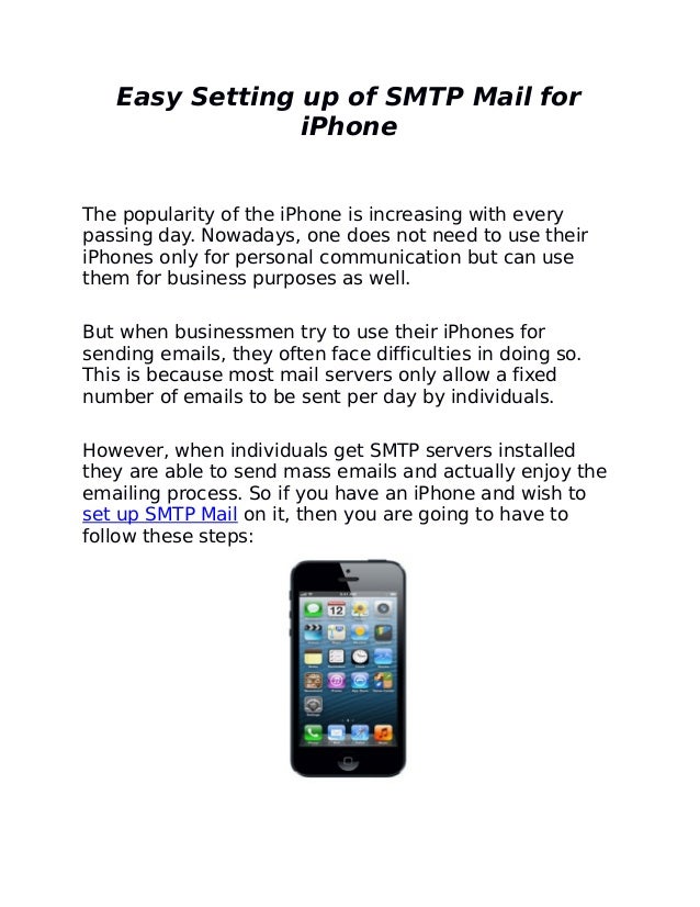 Easy Setting Up of SMTP Mail for iPhone