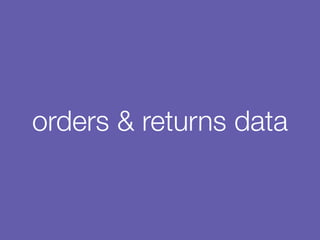 orders & returns data
 
