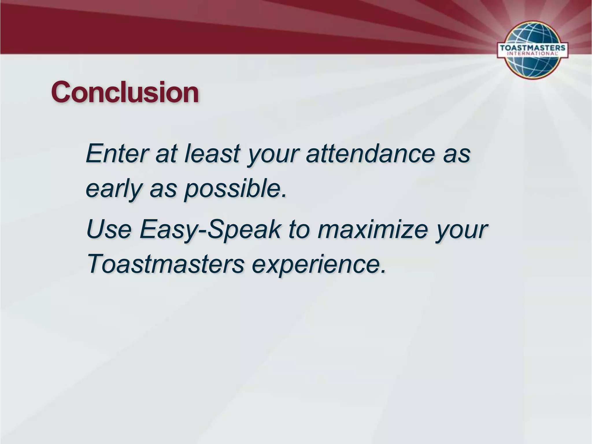 easy-Speak introduction 4 new Toastmasters members | PPTX