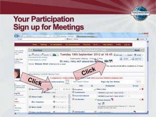 Your Participation
Sign up for Meetings
 