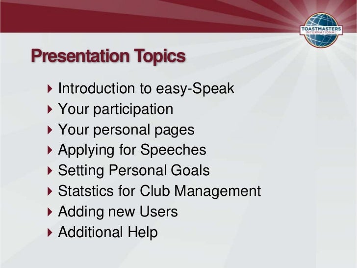 easy-Speak introduction 4 new Toastmasters members