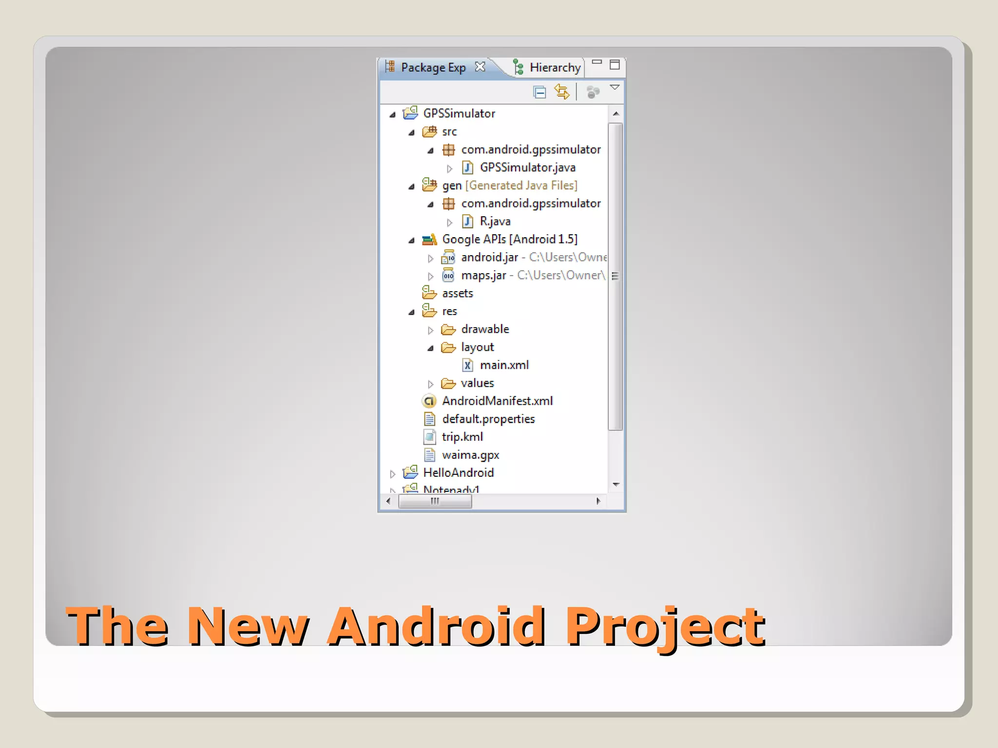 The New Android ProjectThe New Android Project
 
