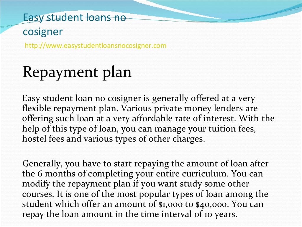 Easy student loans no cosigner