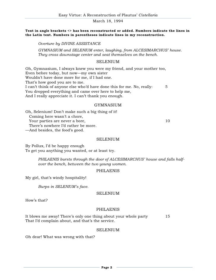 Plautus cistellaria