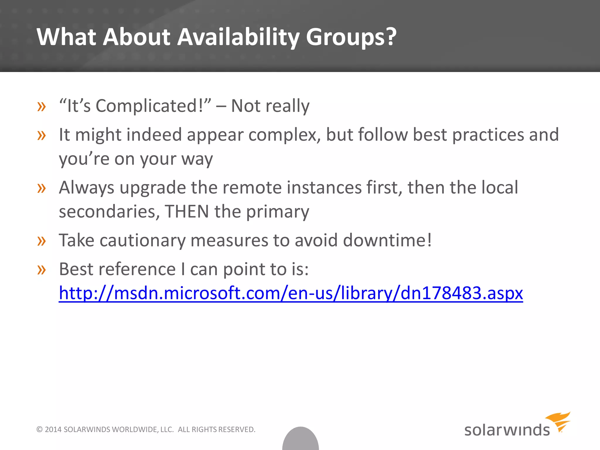 Easy way to do rolling upgrades for SQL Server | PDF | Databases ...