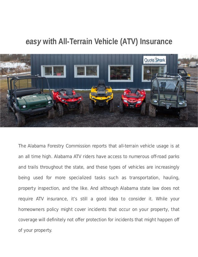 Easy with AllTerrain Vehicle (ATV) Insurance