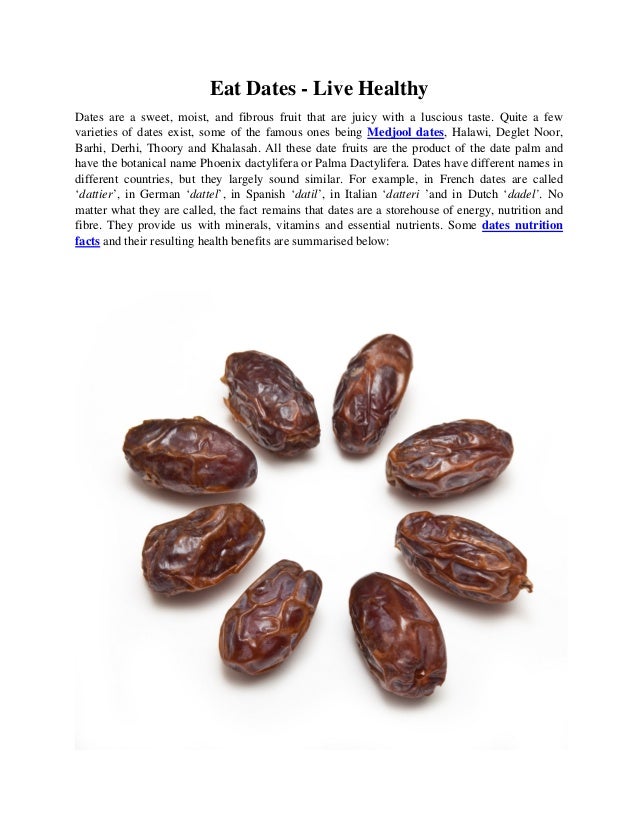 Eat dates live healthy