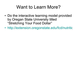Want to Learn More? <ul><li>Do the interactive learning model provided by Oregan State University titled “Stretching Your ...