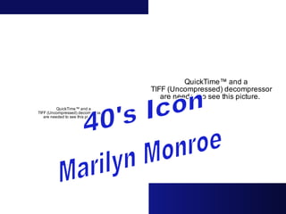 Marilyn Monroe 40's Icon 