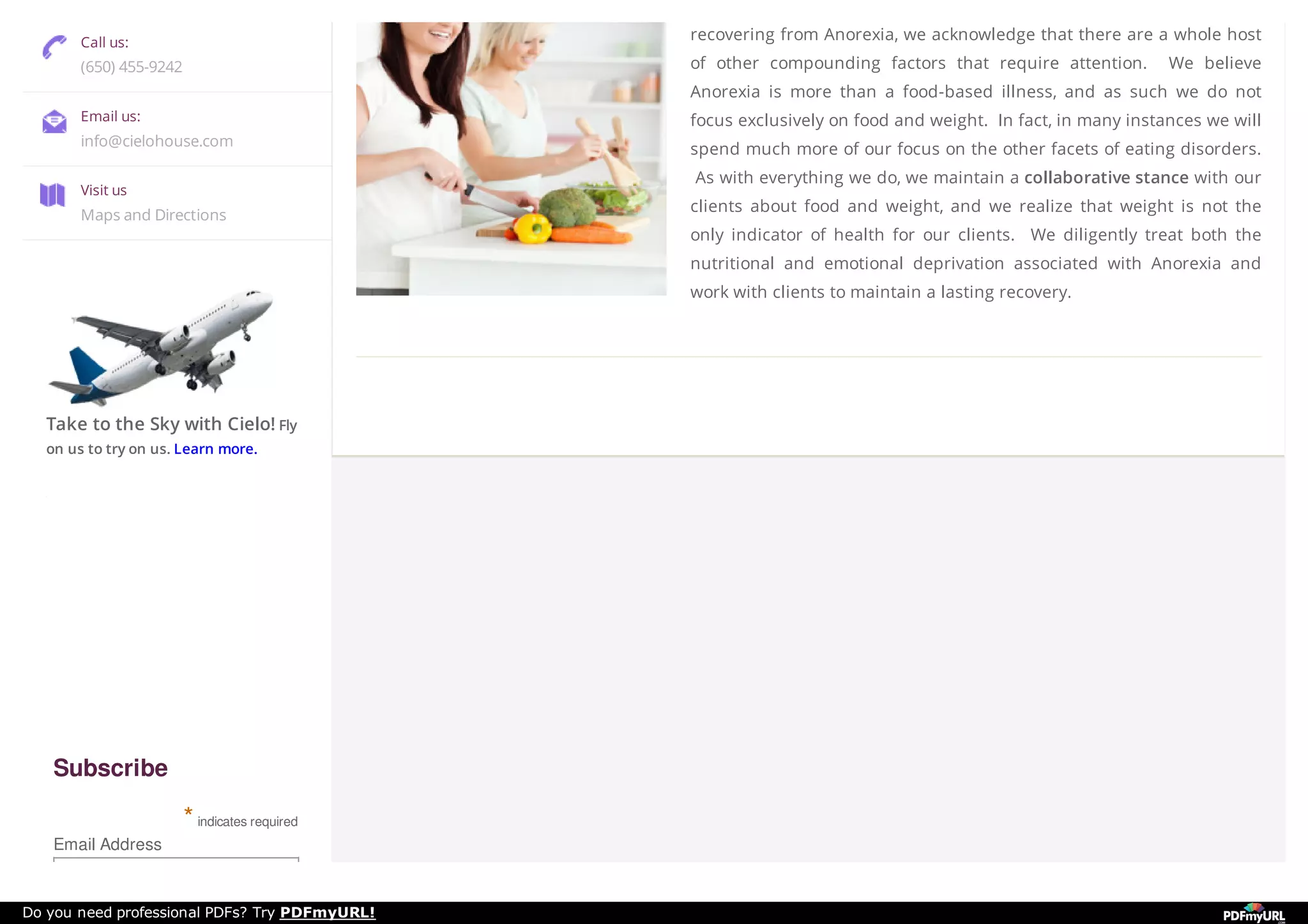 Treatment Help for Anorexia Centers – Cielo House | PPT