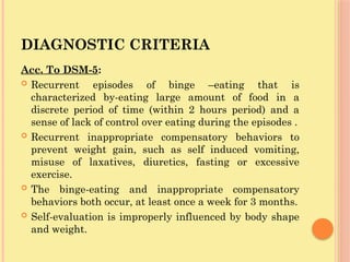 Revised Eating disorders - Anorexia Nervosa, Bulimia Nervosa etc. | PPTX