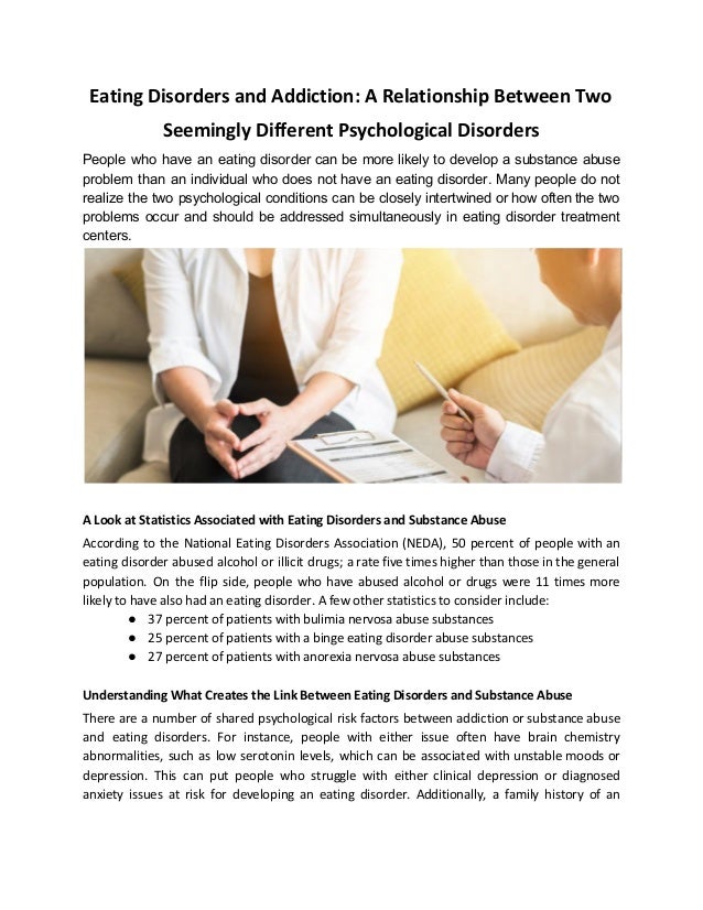 Eating disorders and addiction a relationship between two seemingly