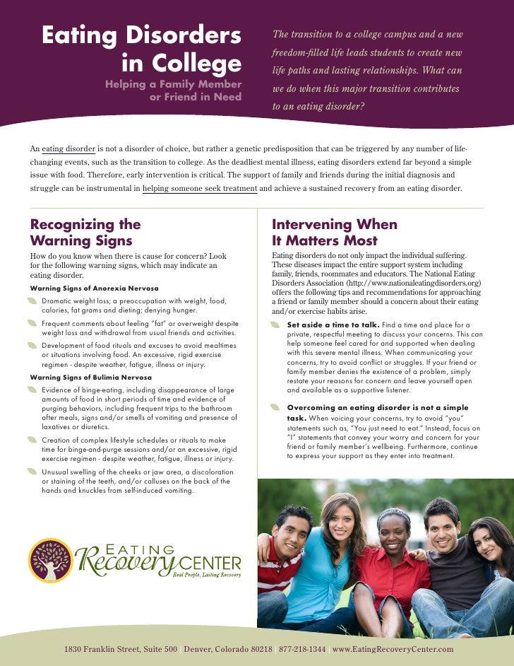 eating disorders college helping member friend slideshare need
