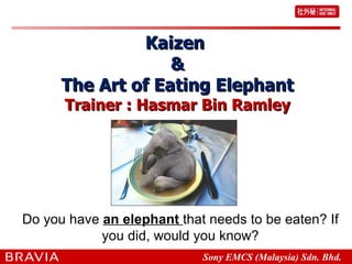 Kaizen  & The Art of Eating Elephant Trainer : Hasmar Bin Ramley Do you have  an elephant  that needs to be eaten? If you did, would you know? 
