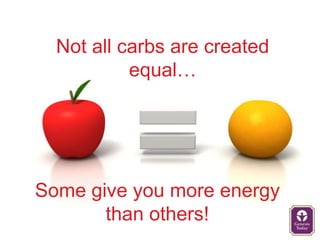 Not all carbs are created
           equal…




Some give you more energy
       than others!
 