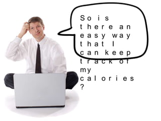 S o i s
t h e r e a n
e a s y w a y
t h a t I
c a n k e e p
t r a c k o f
m y
c a l o r i e s
?
 