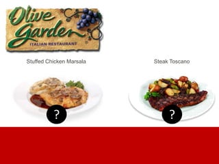 ? ?
Stuffed Chicken Marsala Steak Toscano
 