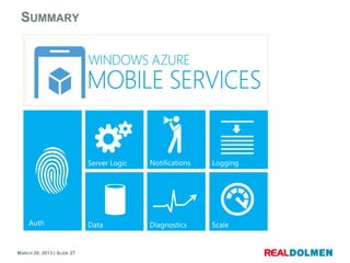 SUMMARY




MARCH 28, 2013 | SLIDE 27
 