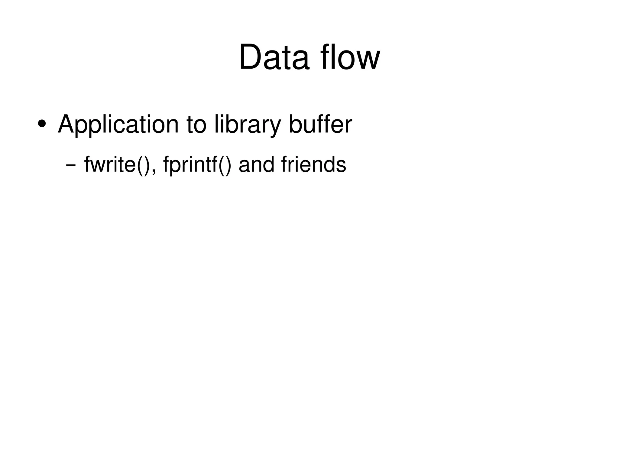 Data flow Application to library buffer fwrite(), fprintf() and friends 