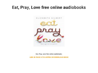 eat pray love audiobook mp3 download