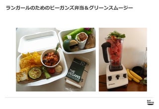 ランガールのためのビーガンズ弁当＆グリーンスムージー




 商品開発   商品開発、プロモーション企画、パッケージデザイン企画・制作
 