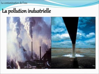 La pollution industrielle
La contamination de l’eau
 