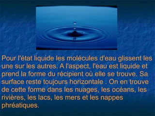 Eau Ses Differents Etats