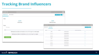 18
Tracking Brand Influencers
Dashboard
 