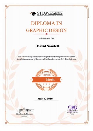 David Sandell Diploma - Graphic Design