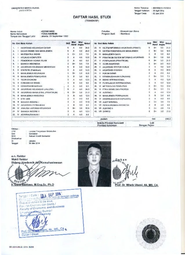 Ijazah Dan Transkrip Nilai
