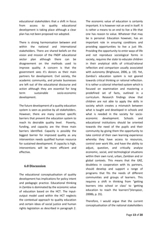 Maurits Spoelder. The Conceptualisation of Quality Education in Zambia ...