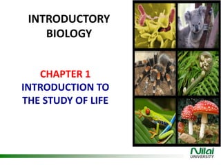 CHAPTER 1
INTRODUCTION TO
THE STUDY OF LIFE
INTRODUCTORY
BIOLOGY
 