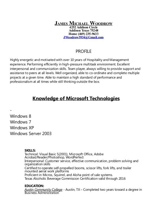 jay woodrow resume 2015
