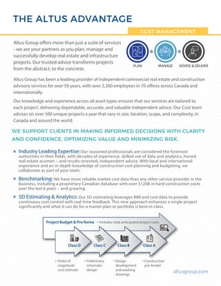 Cost Management, Altus Group brochure | PDF
