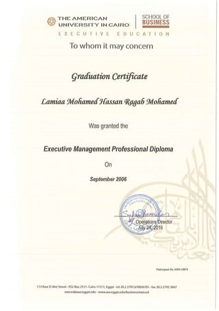 Executive Management new certificate