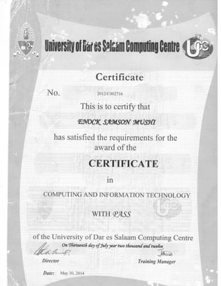IT certificate