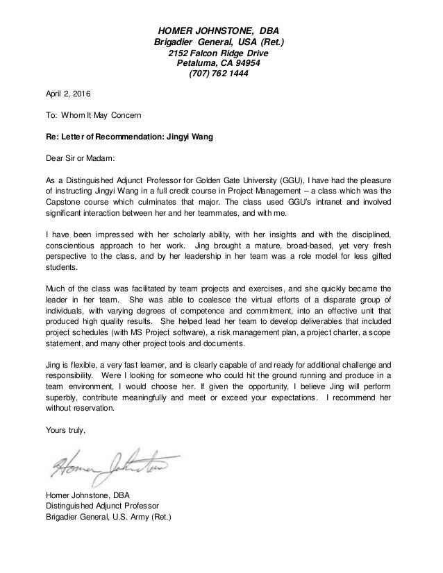 jingyi wang letter of recommendation choosing professor for letter of recommendation