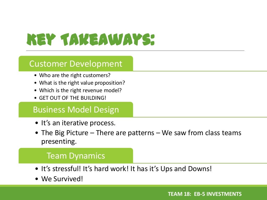 Key Takeaways Customer Development