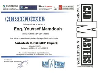 AUTOSESK REVIT MEP expert certificate-CAD MASTERS