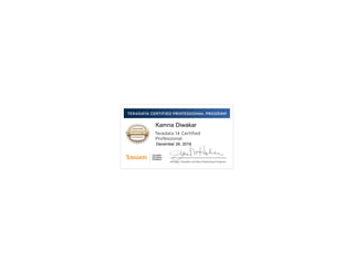 Teradata 14 Certified Professional certificate | PDF
