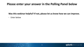 Was this webinar helpful? If not, please let us know how we can improve.
• Enter below
Please enter your answer in the Polling Panel below
42
 
